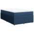 Cama box spring con colchón tela azul 120x200