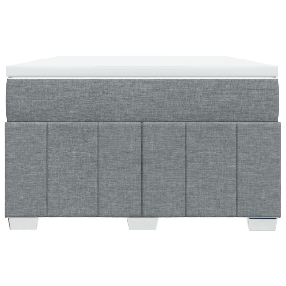 Cama box spring con colchón tela gris claro 120x200