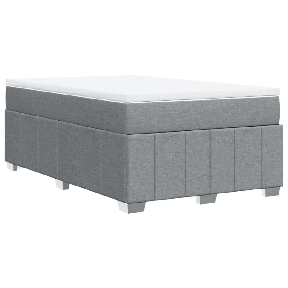 Cama box spring con colchón tela gris claro 120x200