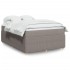 Cama box spring con colchón tela gris taupe 160x200