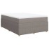 Cama box spring con colchón tela gris taupe 160x200