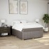 Cama box spring con colchón tela gris taupe 160x200