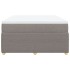 Cama box spring con colchón tela gris taupe 160x200