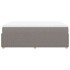 Cama box spring con colchón tela gris taupe 160x200