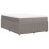 Cama box spring con colchón tela gris taupe 160x200