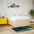 Cama box spring con colchón tela color crema 140x200