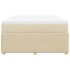 Cama box spring con colchón tela color crema 140x200