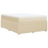 Cama box spring con colchón tela color crema 140x200