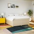 Cama box spring con colchón tela color crema 180x200