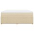 Cama box spring con colchón tela color crema 180x200