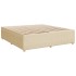 Cama box spring con colchón tela color crema 180x200