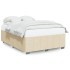 Cama sin colchón tela color crema 140x200