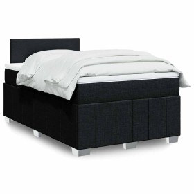 Cama box spring con colchón tela negro 120x200