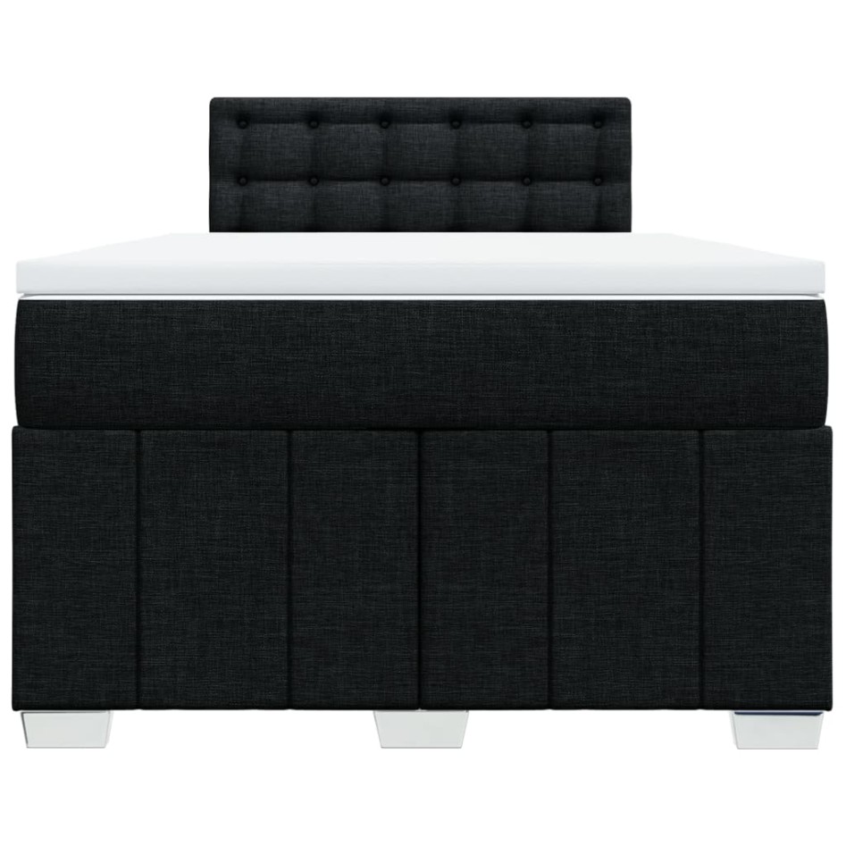 Cama box spring con colchón tela negro 120x200