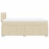 Cama box spring con colchón tela color crema 120x200