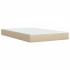 Cama box spring con colchón tela color crema 120x200