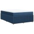 Cama box spring con colchón tela azul 160x200
