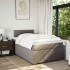 Cama box spring con colchón tela gris taupe 120x200