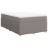 Cama box spring con colchón tela gris taupe 120x200