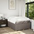 Cama box spring con colchón tela gris taupe 120x200