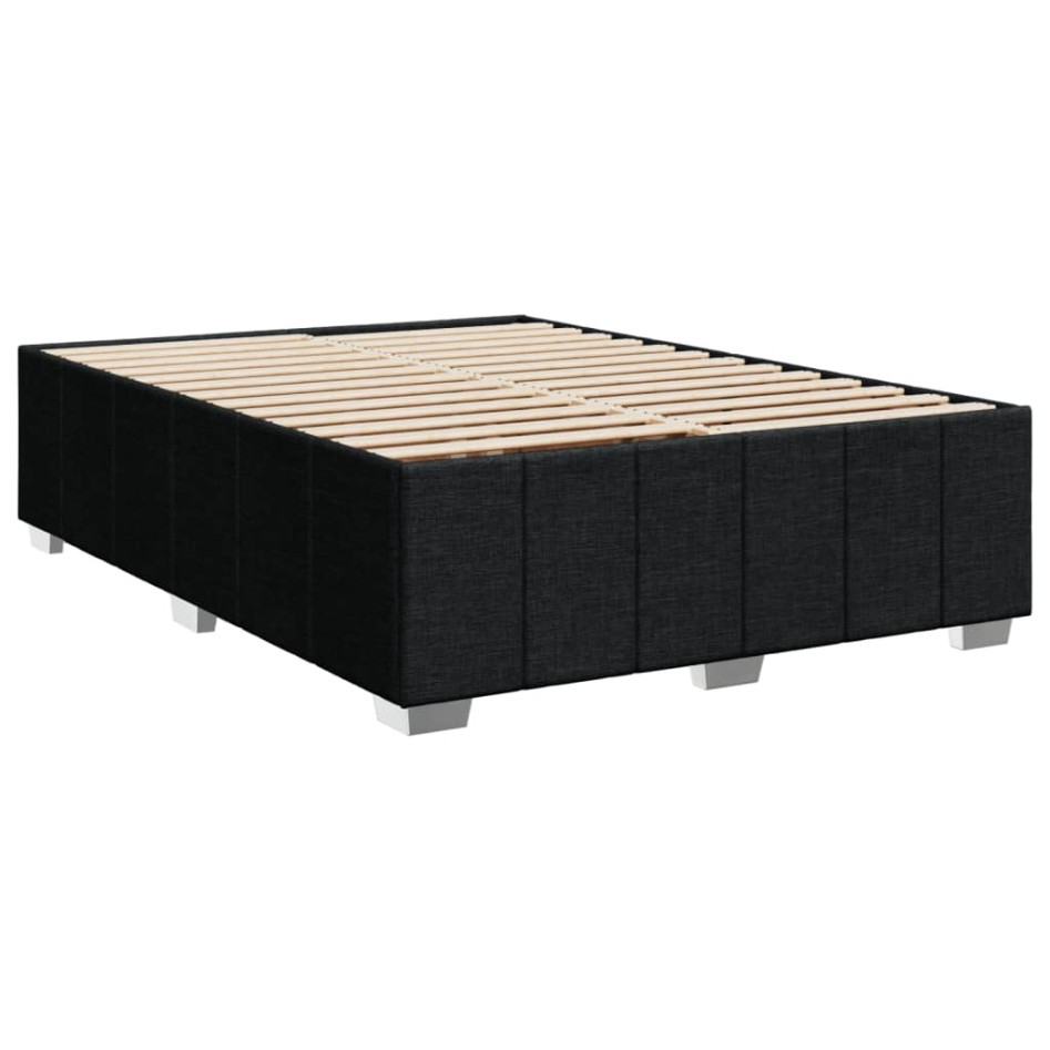 Cama box spring con colchón tela negro 160x200