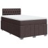 Cama box spring con colchón tela marrón oscuro 120x200