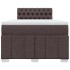 Cama box spring con colchón tela marrón oscuro 120x200