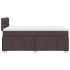 Cama box spring con colchón tela marrón oscuro 120x200