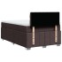 Cama box spring con colchón tela marrón oscuro 120x200