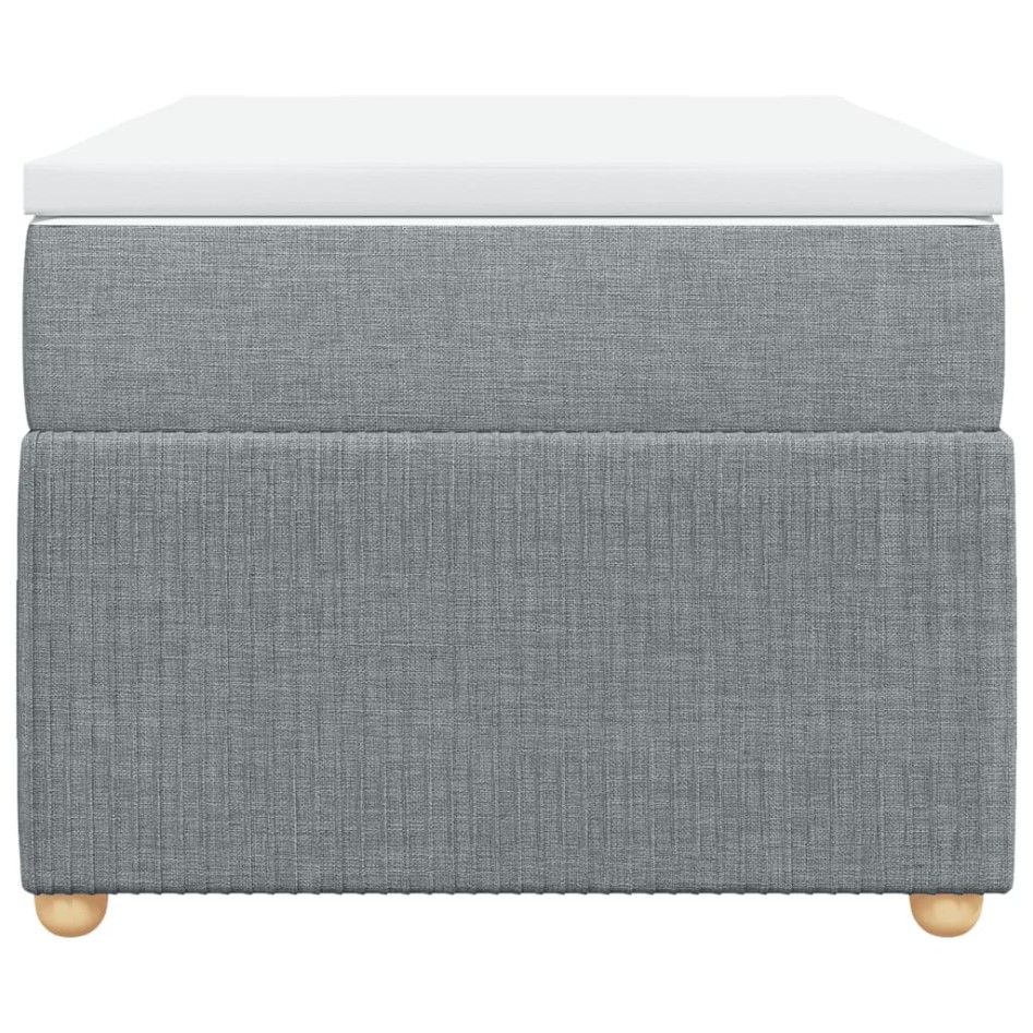 Cama box spring con colchón tela gris claro 90x200