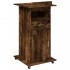 Atril con ruedas y cajón madera roble ahumado 55x55x107