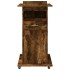 Atril con ruedas y cajón madera roble ahumado 55x55x107