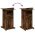 Atril con ruedas y cajón madera roble ahumado 55x55x107