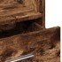Atril con ruedas y cajón madera roble ahumado 55x55x107