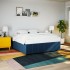 Cama sin colchón tela azul 180x200