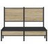 Estructura de cama sin colchón metal roble Sonoma 120x200