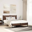 Estructura de cama sin colchón metal marrón roble 140x190 cm