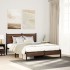 Estructura de cama sin colchón metal marrón roble 150x200