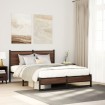 Estructura de cama sin colchón metal marrón roble 150x200 cm