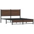 Estructura de cama sin colchón metal marrón roble 150x200