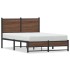 Estructura de cama sin colchón metal marrón roble 120x190