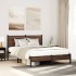 Estructura de cama sin colchón metal marrón roble 140x200
