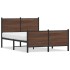 Estructura de cama sin colchón metal marrón roble 120x200