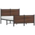 Estructura de cama sin colchón metal marrón roble 120x200