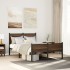 Estructura de cama sin colchón metal marrón roble 120x200