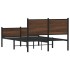Estructura de cama sin colchón metal marrón roble 120x200