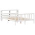 Estructura de cama con cabecero sin colchón blanco 140x200