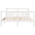 Estructura de cama con cabecero sin colchón blanco 140x200
