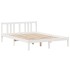 Estructura de cama con cabecero sin colchón blanco 140x200