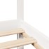 Estructura de cama con cabecero sin colchón blanco 140x200